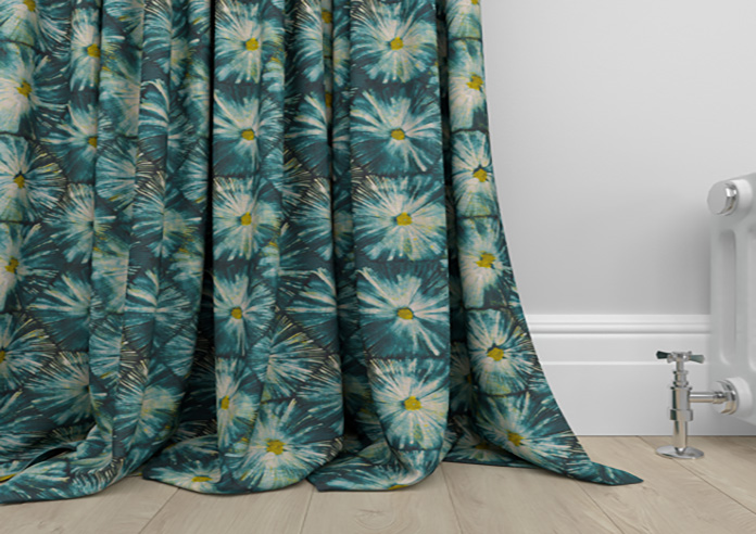 Honeycomb, Teal - Made to Measure Curtains - Image 6